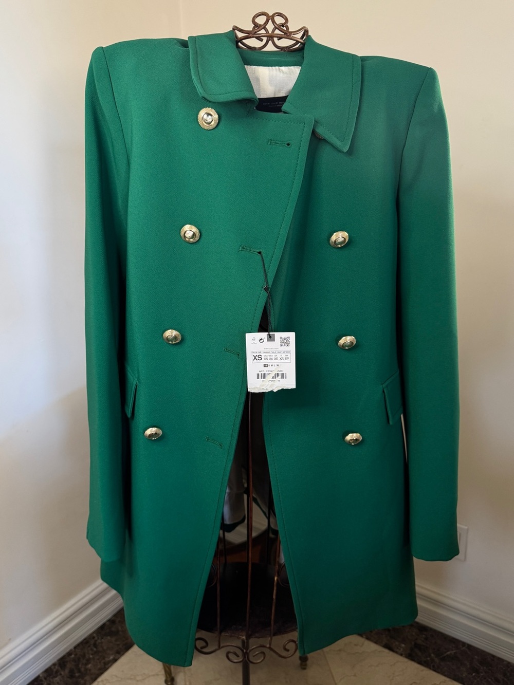 ZARA Emerald Green Coat
